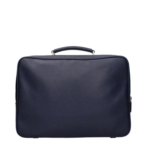 Prada Blue Leather Luggage And Travel
